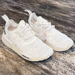 Adidas NMD_R1 W Shoes Womens Size 7.5 White GW5681 Crystal Velvet Trefoil‎ New